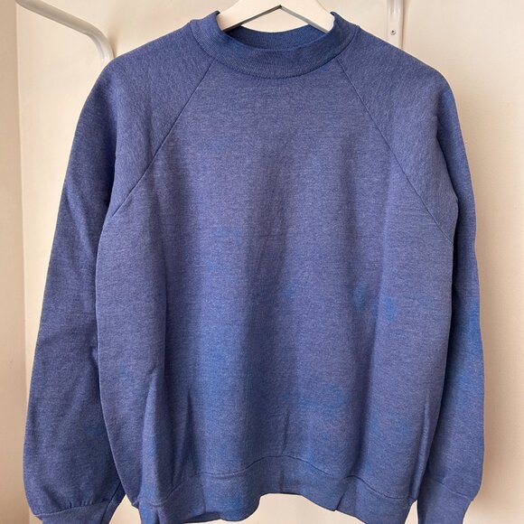 Vintage Raglan Sweatshirt | Heather Blue | Size L - Picture 1 of 5